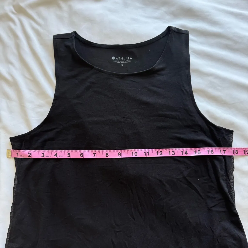 Athleta Essence Mesh Trim Tank Top Active Athletic Gym Workout Small Back Sheer - Image 6