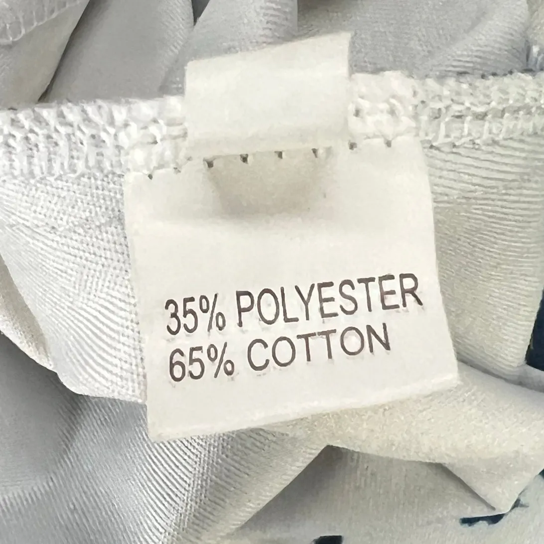 Angl Mini Dress Women S White Blue Floral Plunge V Neck Pleated Fit Flare Skater - Image 12