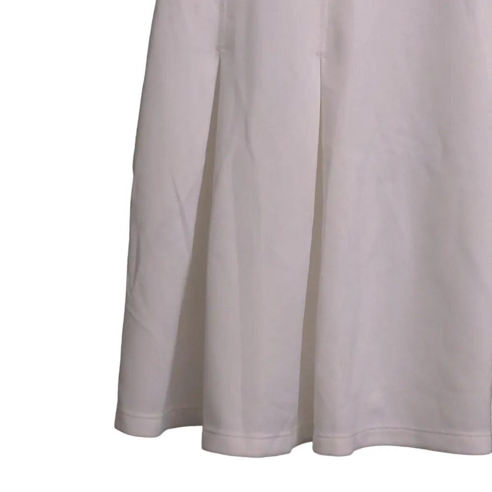 Halara V Neck Sleeveless Side Zipper Pleated Mini Golf Dress White S - Image 5