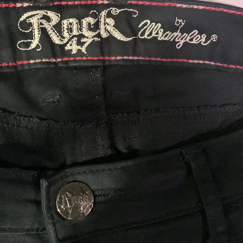 Women's Rock 47 Wranglers Black Denim Skinny Jeans Size 29 EUC #7598 - Image 8