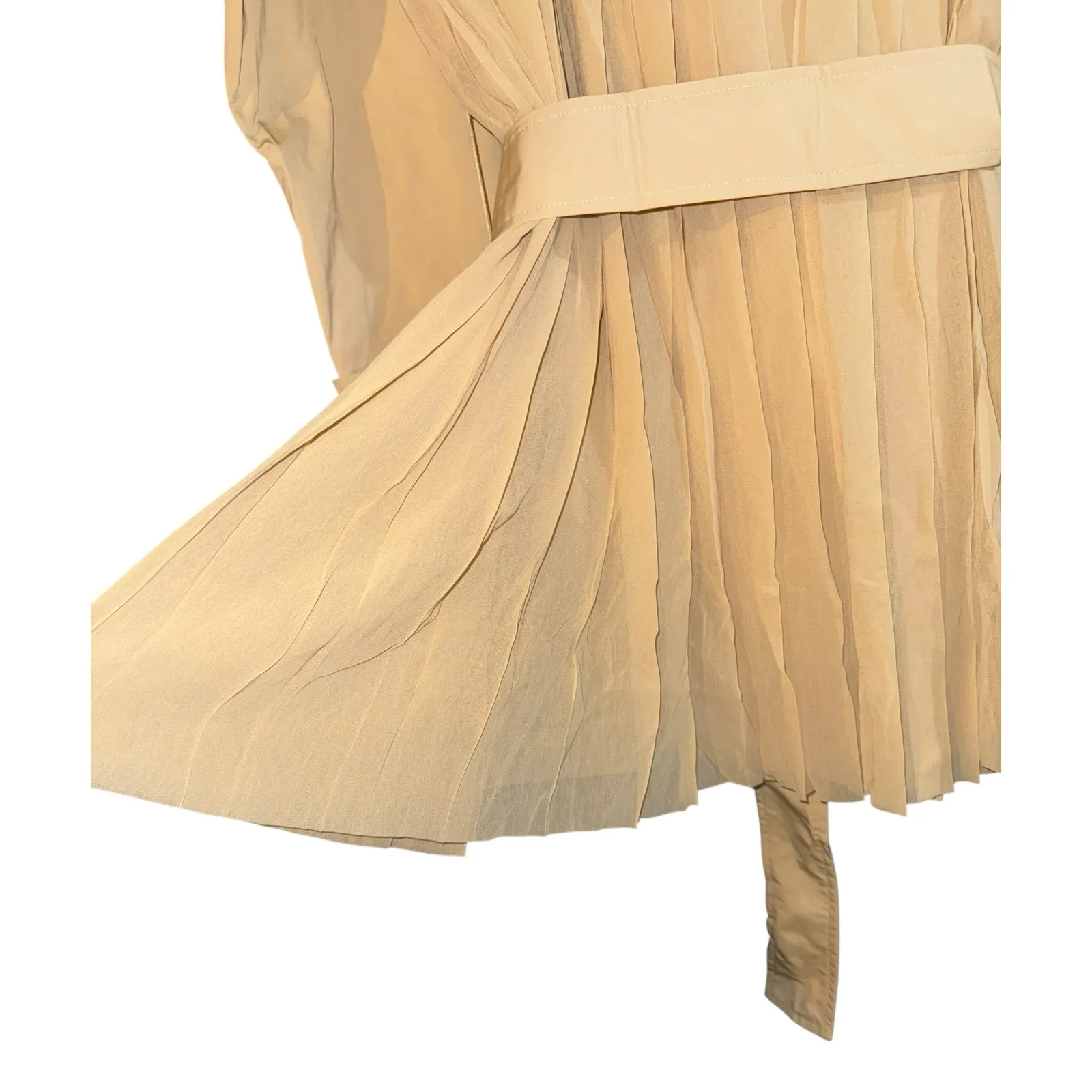 New Wynne Layers Trench Coat Chiffon Pleated Back Women's XL Academia Carmen - Image 2