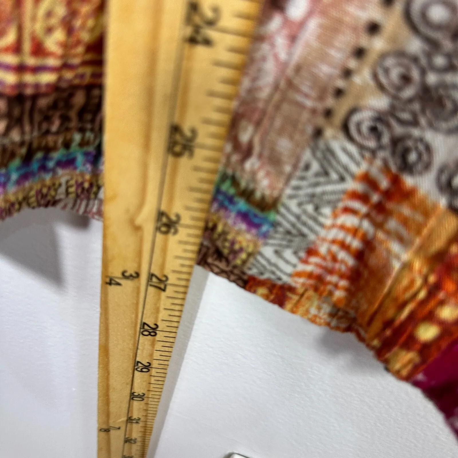 Islander Pants Women Medium Multicolor Patchwork Boho Casual Festival Hippie - Image 3