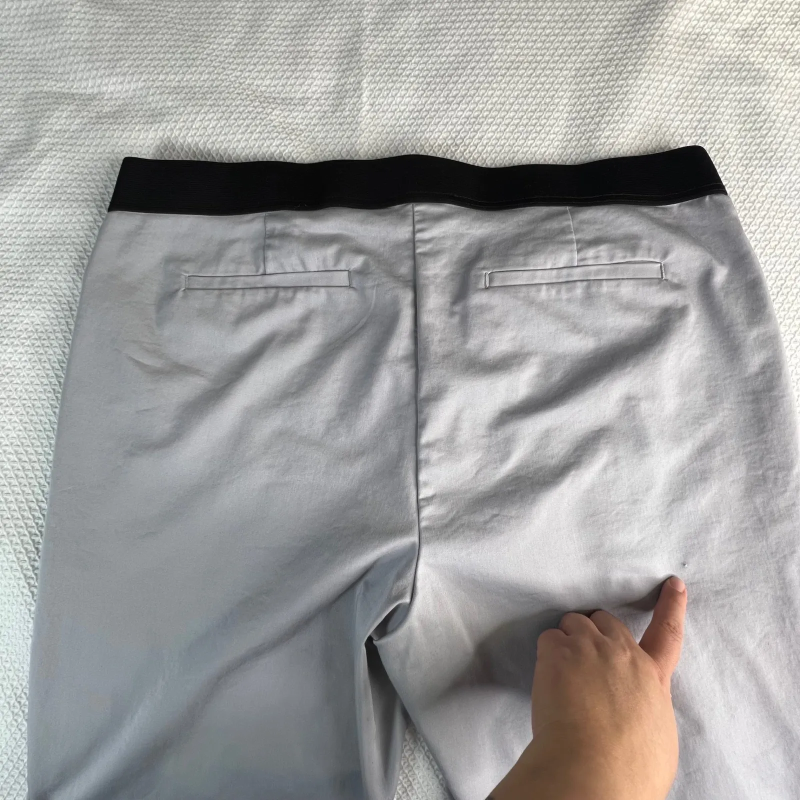 Liz Claiborne Emma Pants Womens Size 16 Gray Straight Leg Elastic Waist Office - Image 5