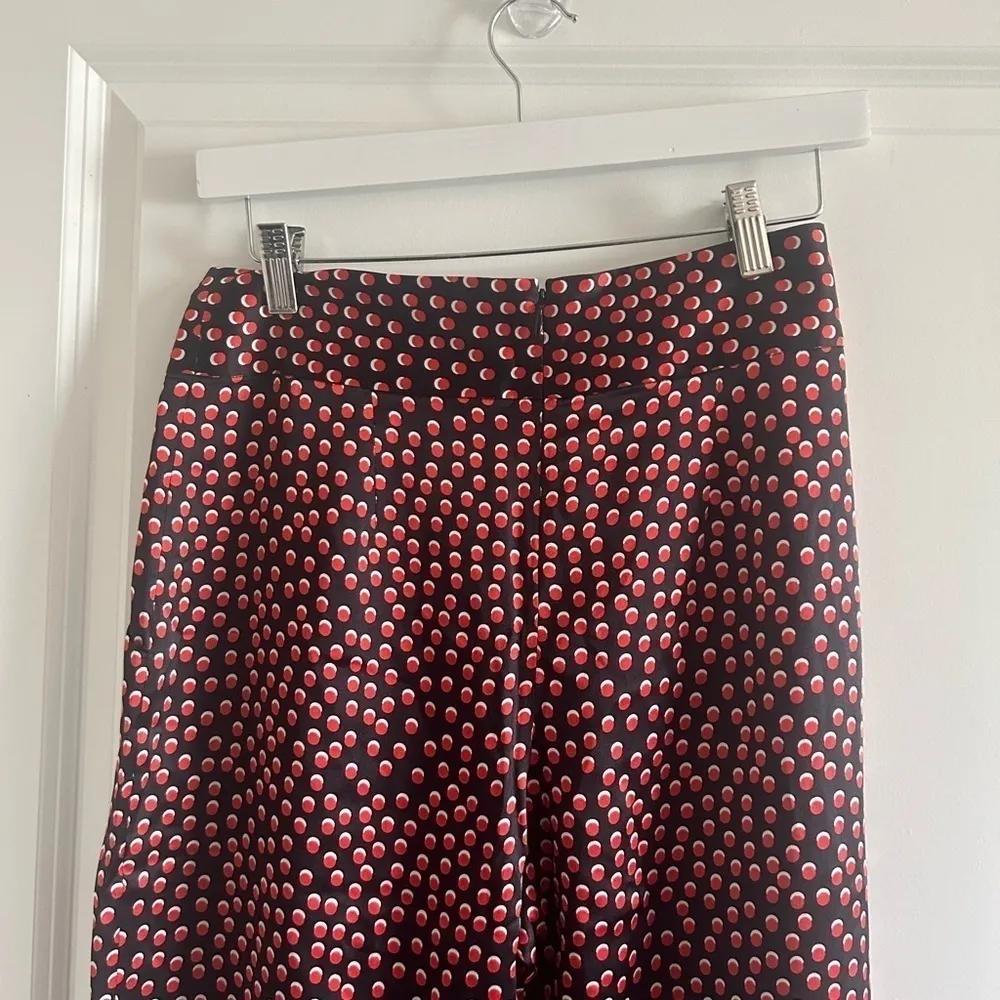 L’agence Adrienne Silk Pants Size Relaxed Fit Black Red Polka Dots $365 - Image 9