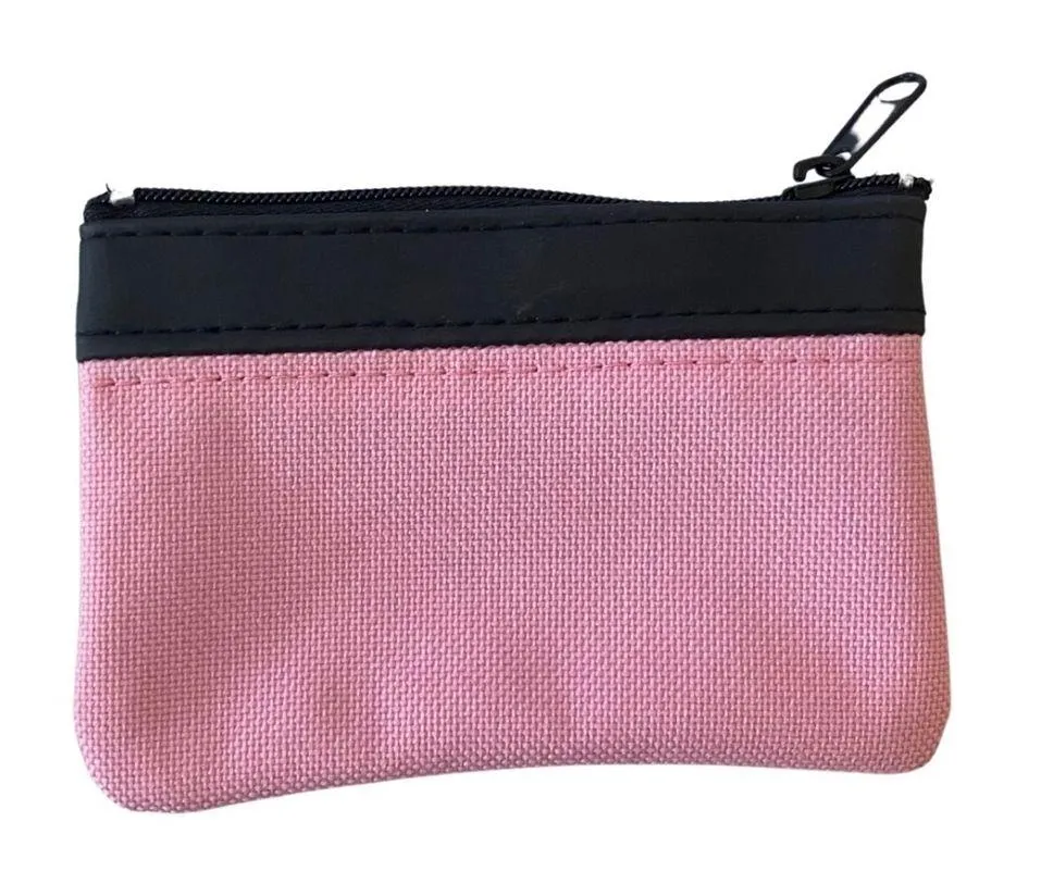 NEW LuLaRoe Pink Canvas Coin Purse Keychain - Image 2