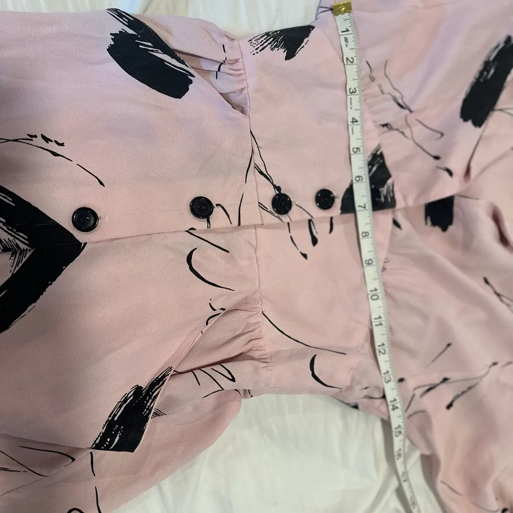 VTG 60s/70s Sz: 5/6 PV Rich Pink Abstract Button Down Dress. Pockets. Union made Size undefined - Image 7