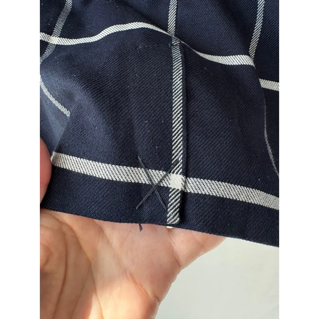 Cupcakes and Cashmere Connor Navy White windowpane Plaid Blazer Size 10 - Image 13