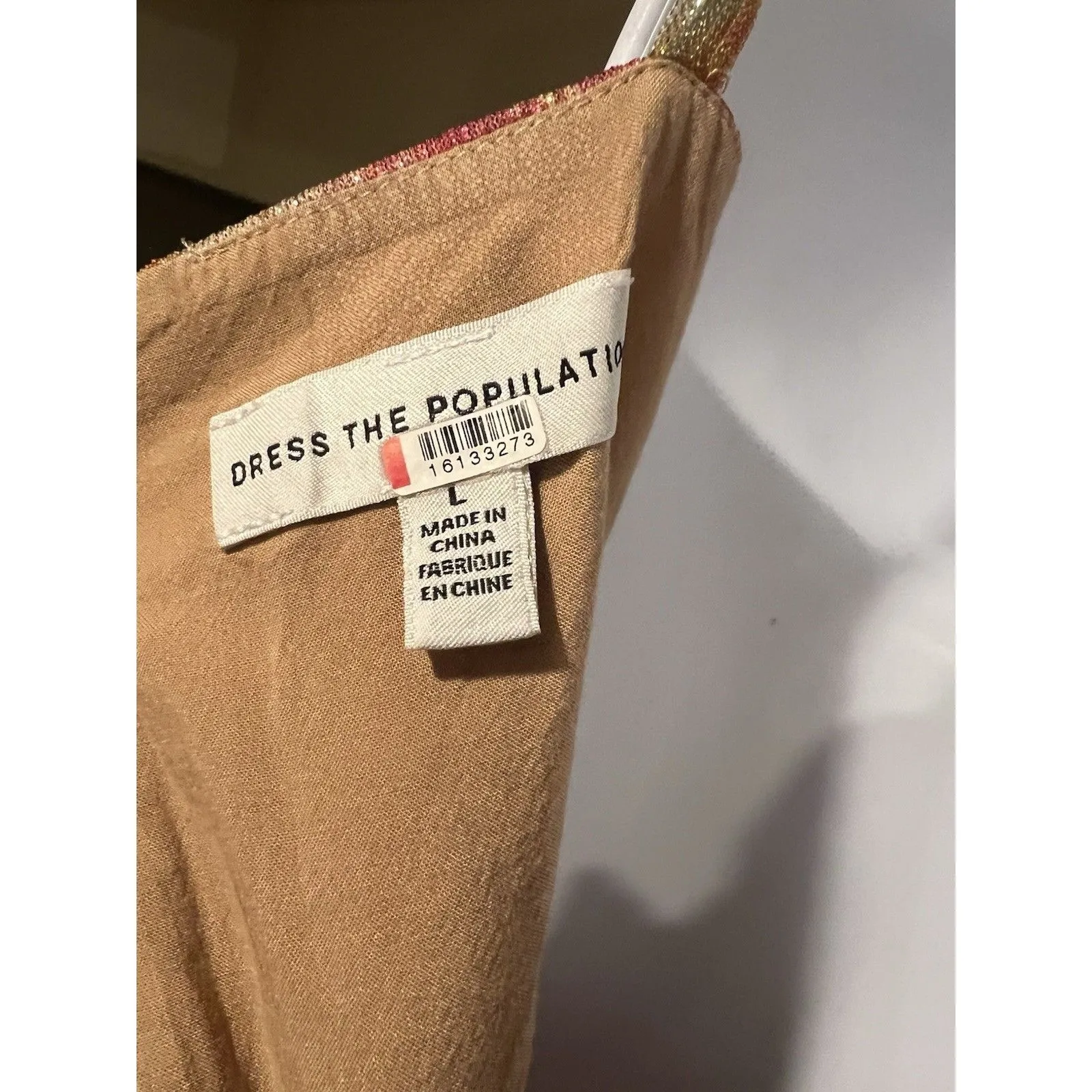 Dress the Population Pink floral Chrissy Gown SZ L - Image 9