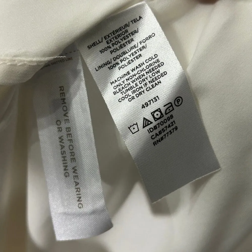 NEW Ann Taylor Applique Soft Ivory Skirt Faux Wrap Lightweight Dainty Size 12 - Image 8