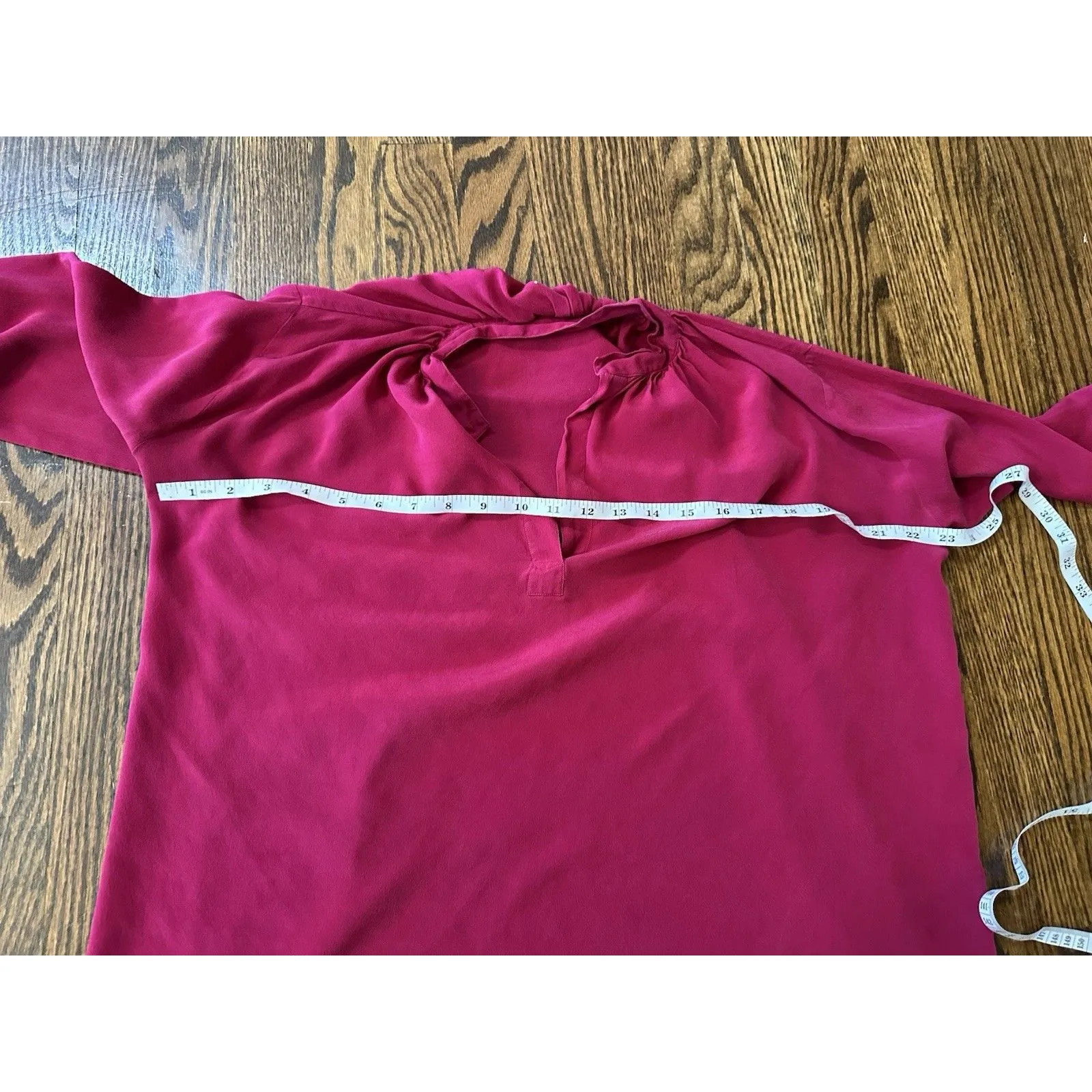 Vintage The‎ Silk Farm 100% Silk Pink Long Sleeve Blouse Size Large Office Work - Image 6