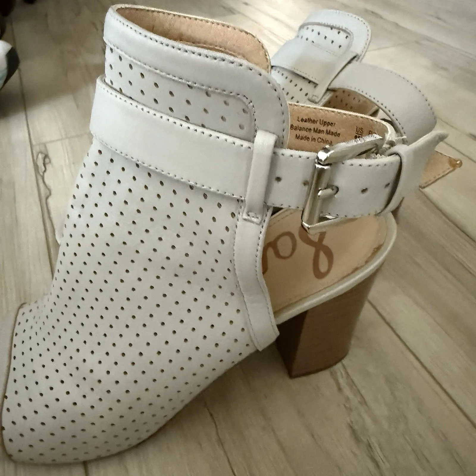 Sam Edelman Emmie Womens Leather Open Toe Slingback Ankle Boots Gray Size 9 - Image 7