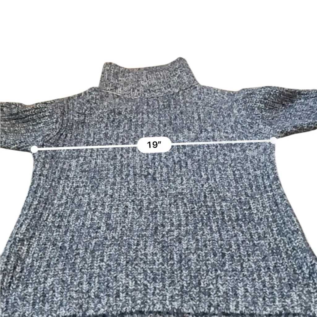 J.Crew Point Sur Turtleneck Sweater Women’s Size Small Blue White Marled Chunky - Image 6