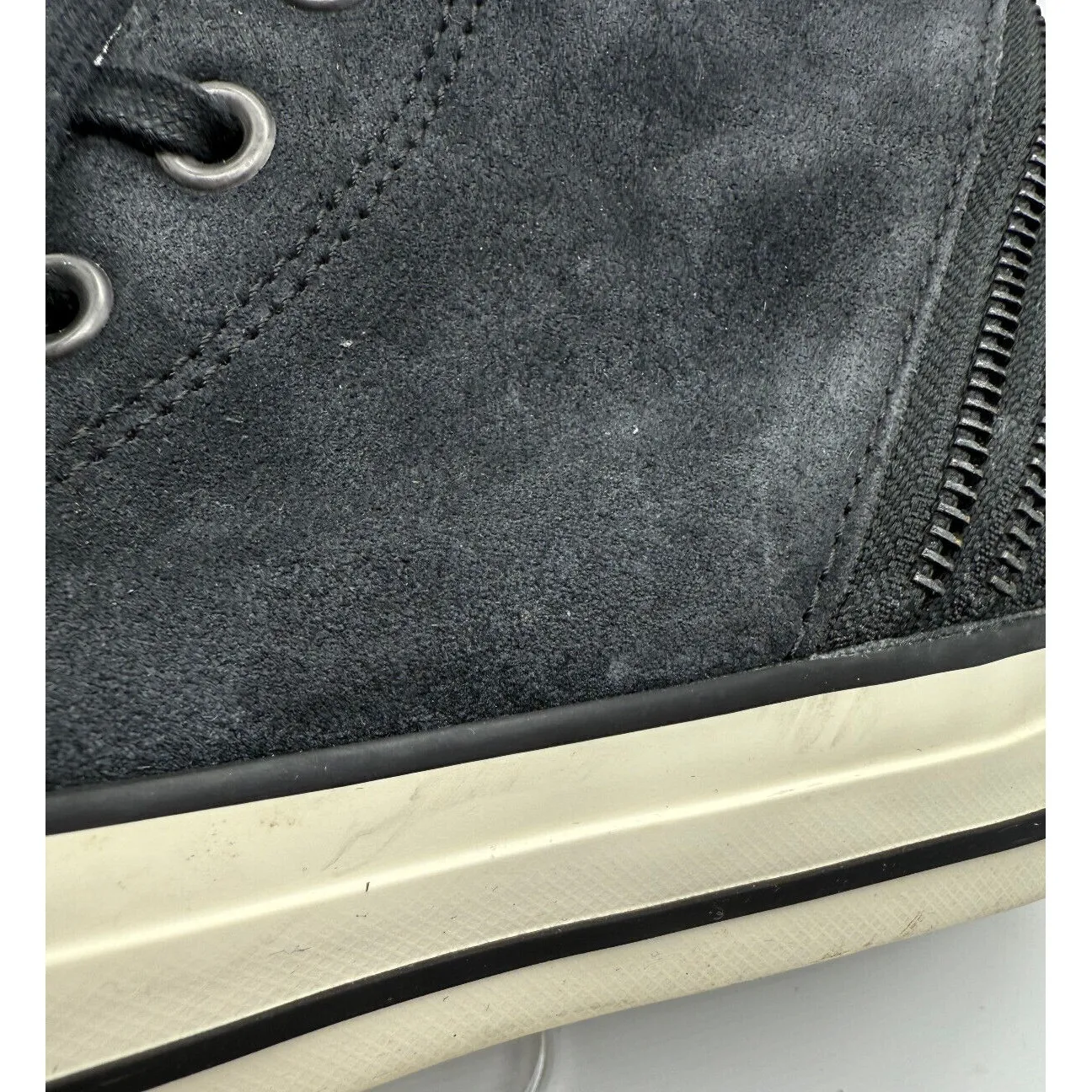 Chuck Taylor Converse All Star Size 7 Women's Suede Black Tri Zip Y2K Hip Hop - Image 10