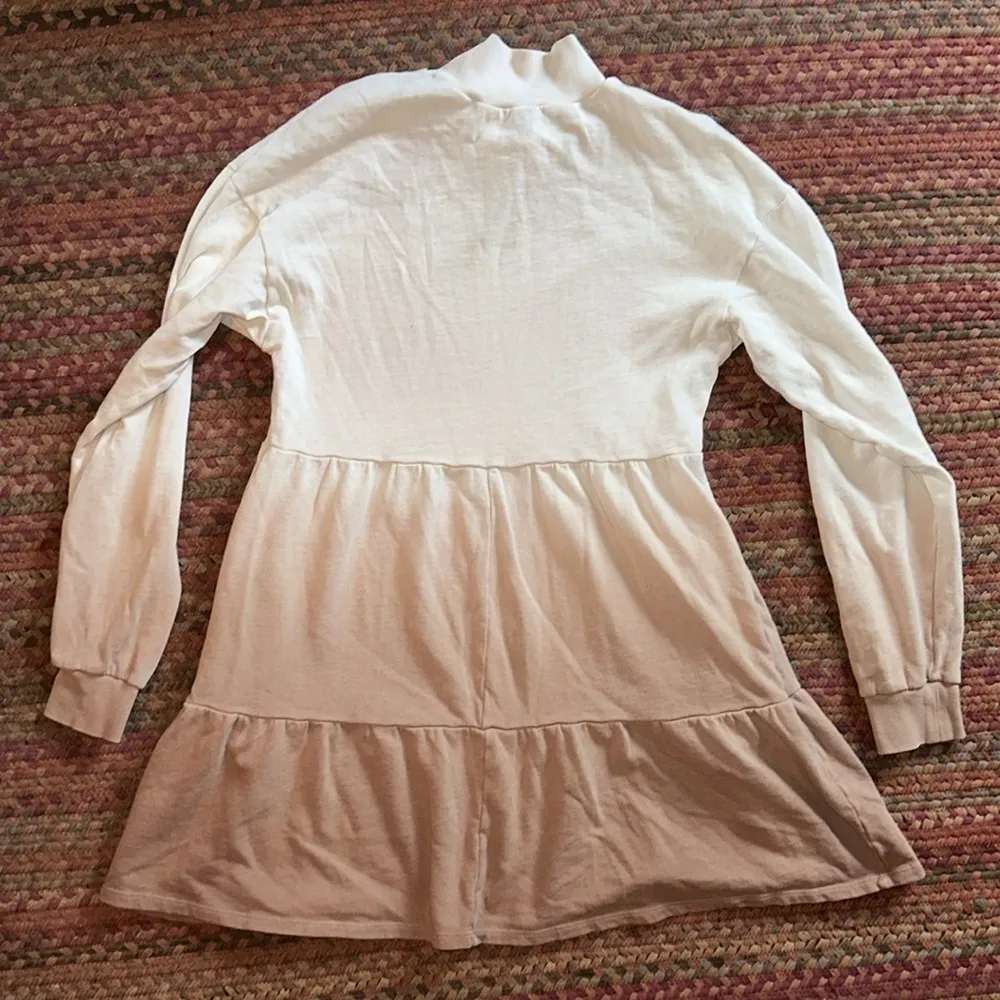 WILD FABLE CREAM BROWN TIERED MOCK NECK OMBRE SWEATER DRESS - Image 6
