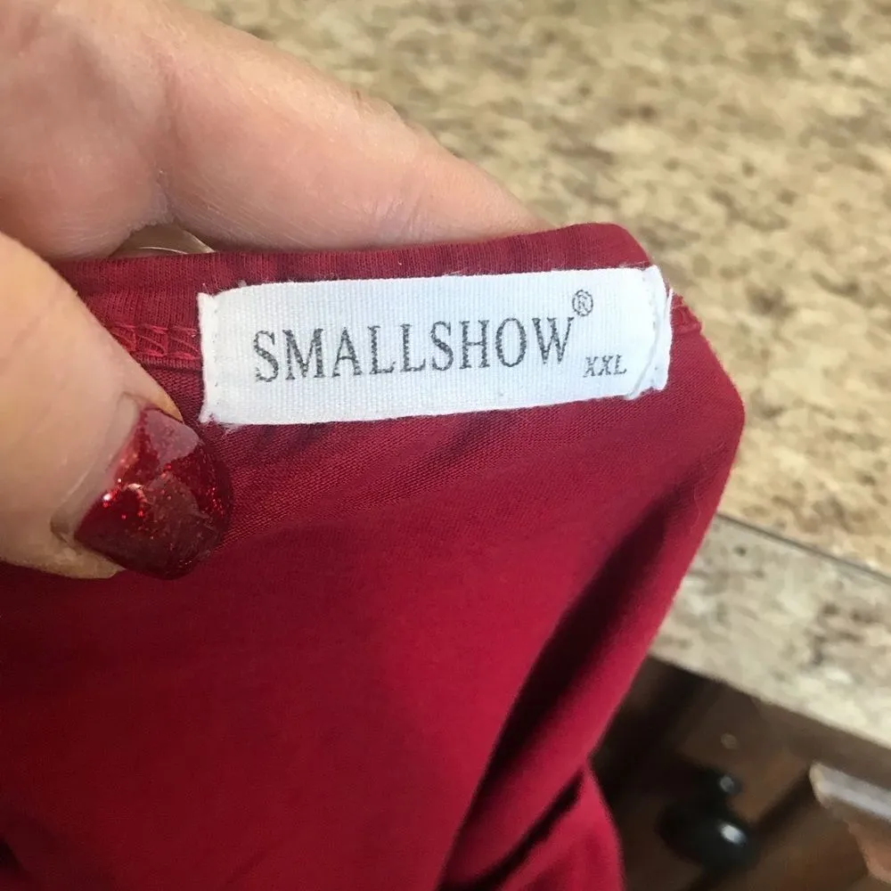 Small Show XXL Scoop Neck Nursing Maternity Top Red Size undefined - Image 4