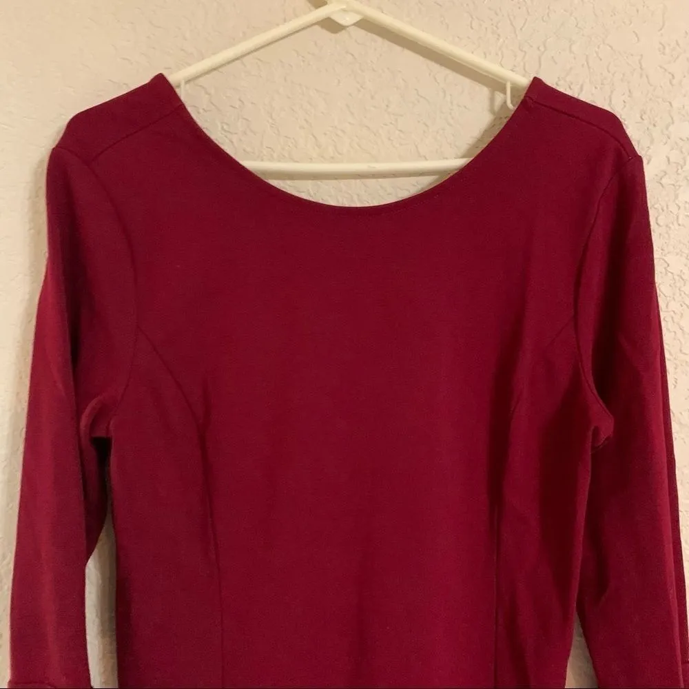 𝅺Talbots Maroon / Burgundy Long‎ Sleeve Tunic - Medium - Image 10