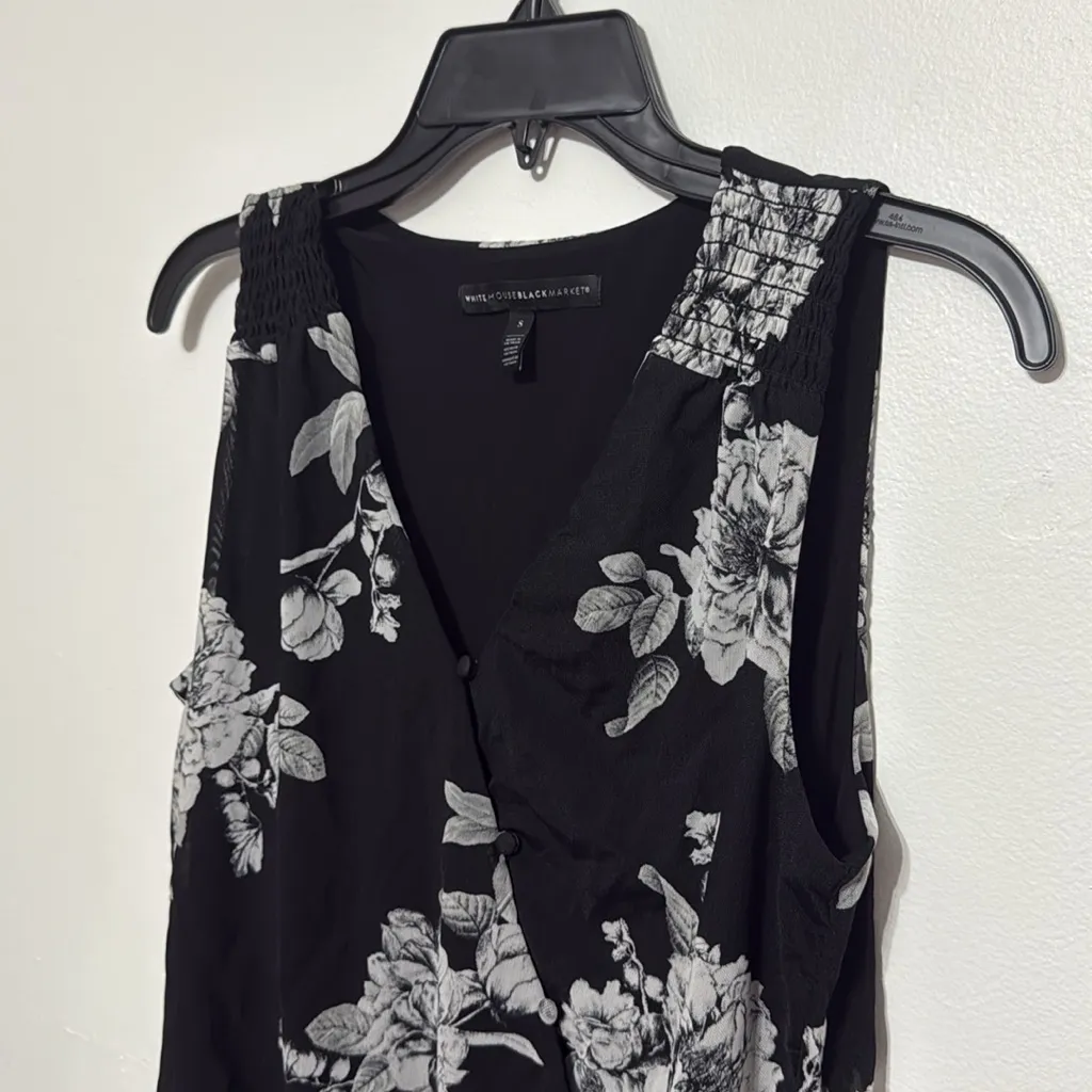 White House Black Market floral covered button mesh bodysuit - Image 4