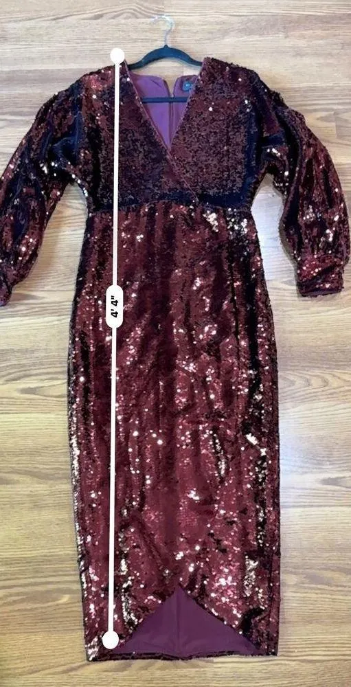 Ted Baker London burgundy Emmalee Sequin Dress size 2 / US  6 - Image 6