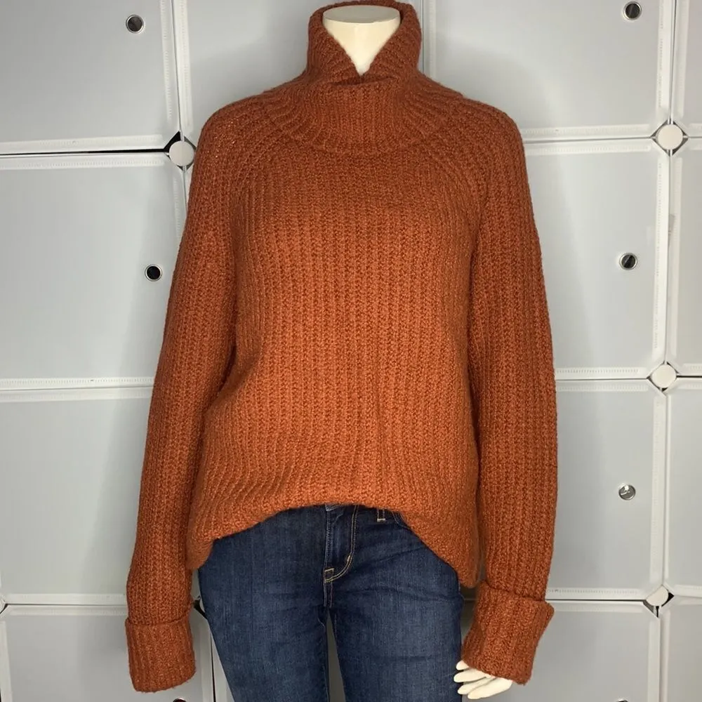 Nordstrom BP Cozy Brown Sequoia Turtleneck Sweater Size Medium - Image 5