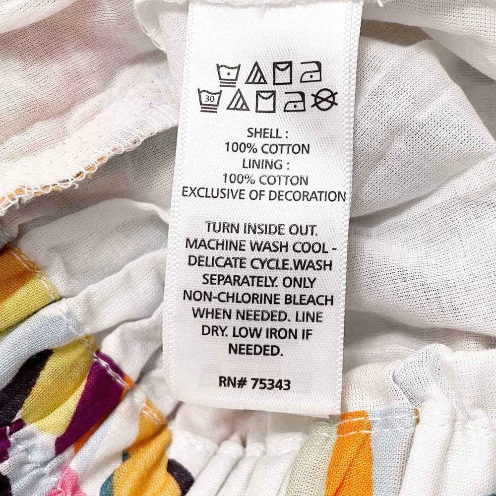 C&C California Tropical Print Embroidered Cotton Wrap Front Skirt Size Small NEW - Image 9