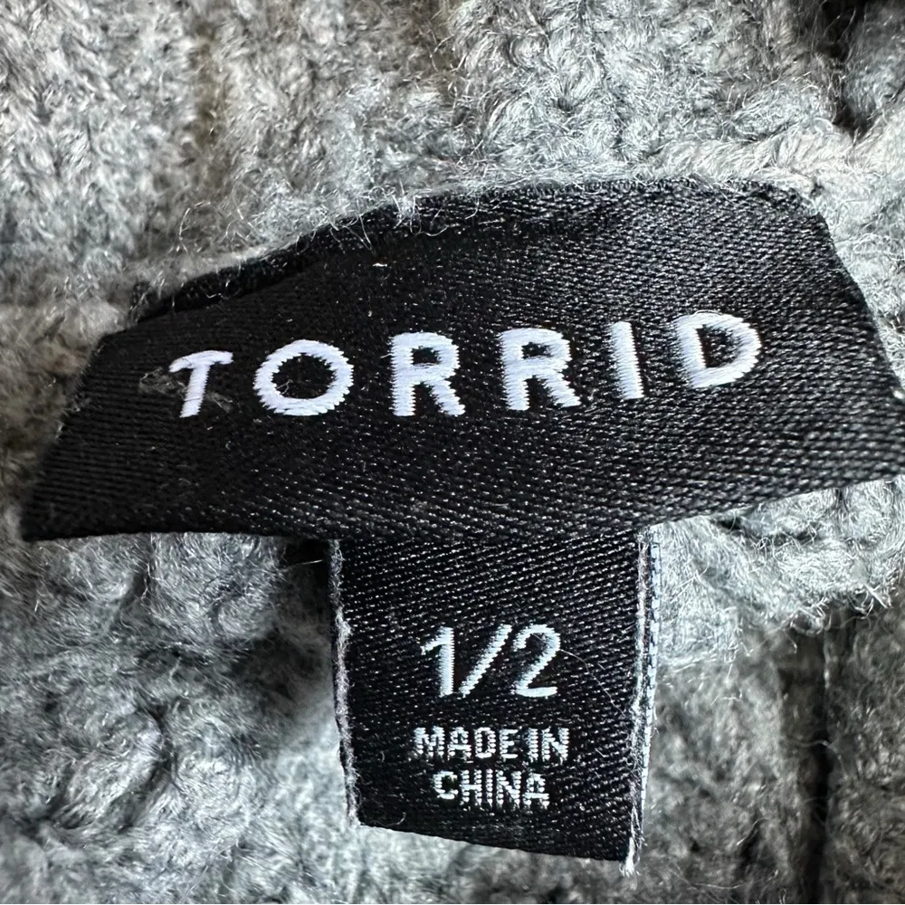 Torrid Plus Size Gray Pullover Poncho Style Sweater Turtleneck Chunky 1X Plus - Image 6