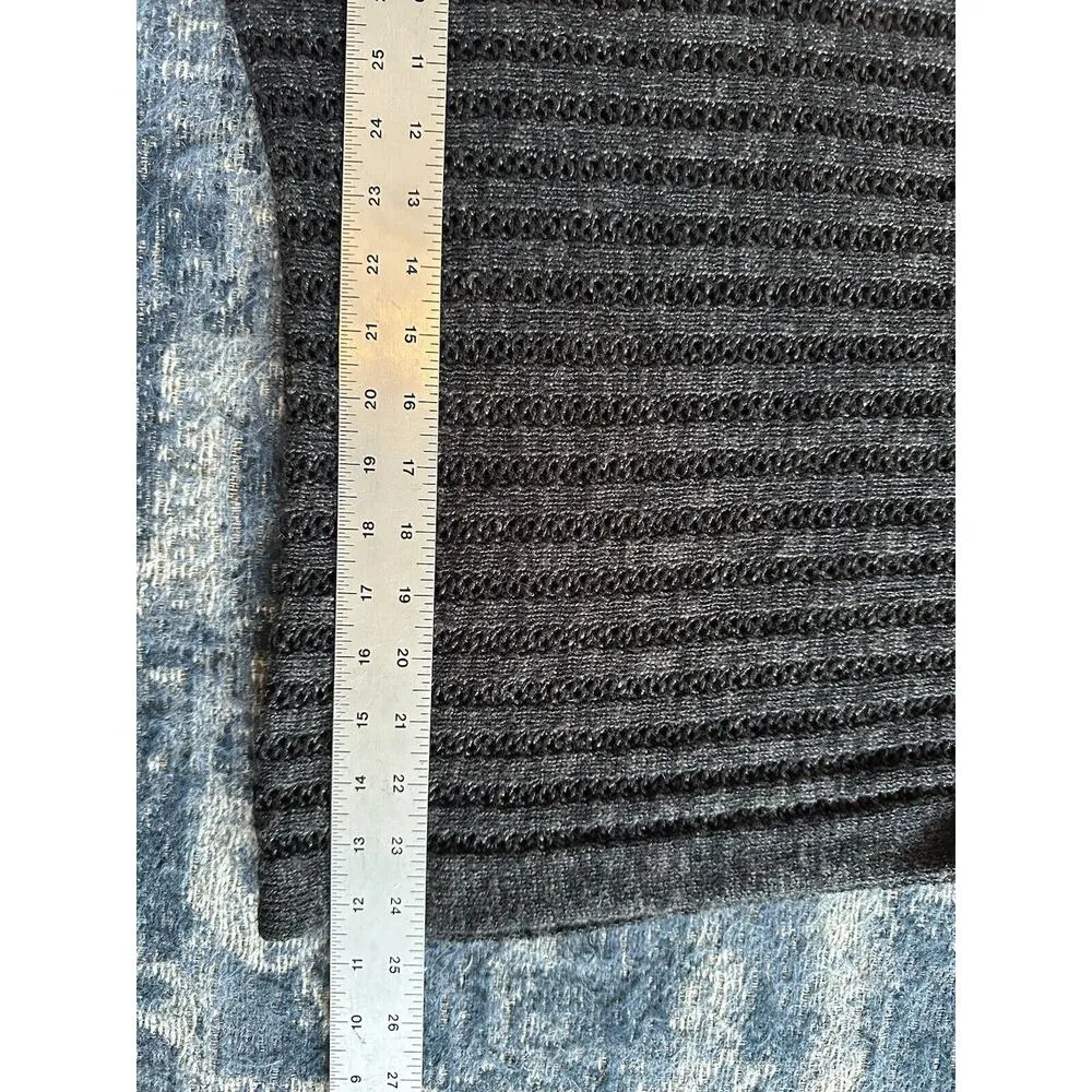 Maurices Women Dark Gray Pullover Sweater Open Knit Plus Size 1X Cotton/Acrylic - Image 7