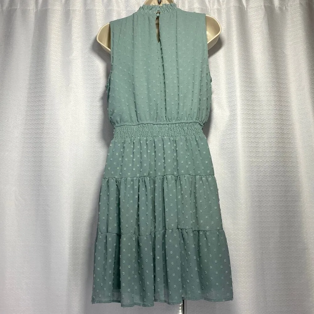 Sweet Wanderer aqua green Sleeveless Mini Dress women sz L - Image 5