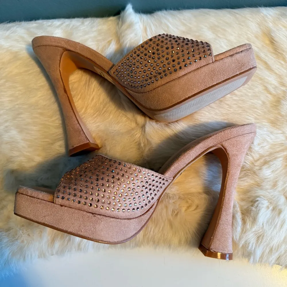 Lulus  Karelee Light Nude Rhinestone Platform High Heel - Image 13