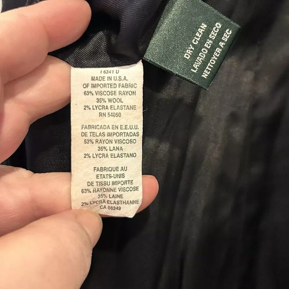 Ralph Lauren Blazer Womens Sz 8 Wool Viscose Blend Buttons Jacket Made In‎ USA - Image 9