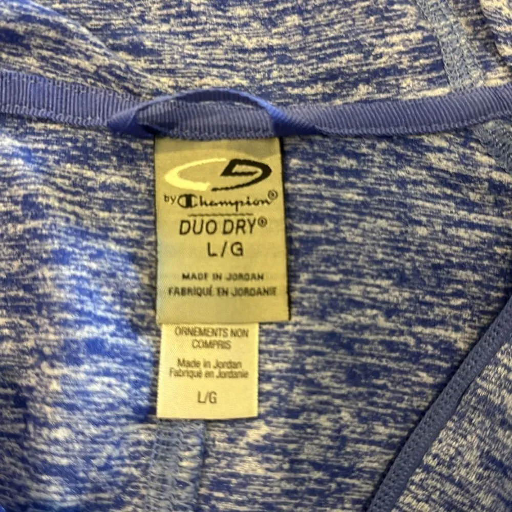 CG by Champion Duo Dry Purple Chambray Zip Up Hoodie, Size L - Image 6