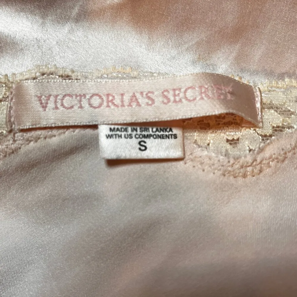 Victorias Secret Light Pink Y2K Lace Trim Silky Camisole Tank Top SZ S Clueless - Image 4