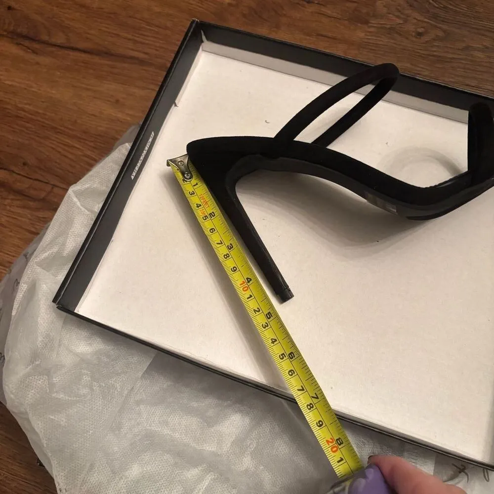 Lulus Women's theyaa Black Strappy High Heel Sandals Size 7.5 Formal - Image 6