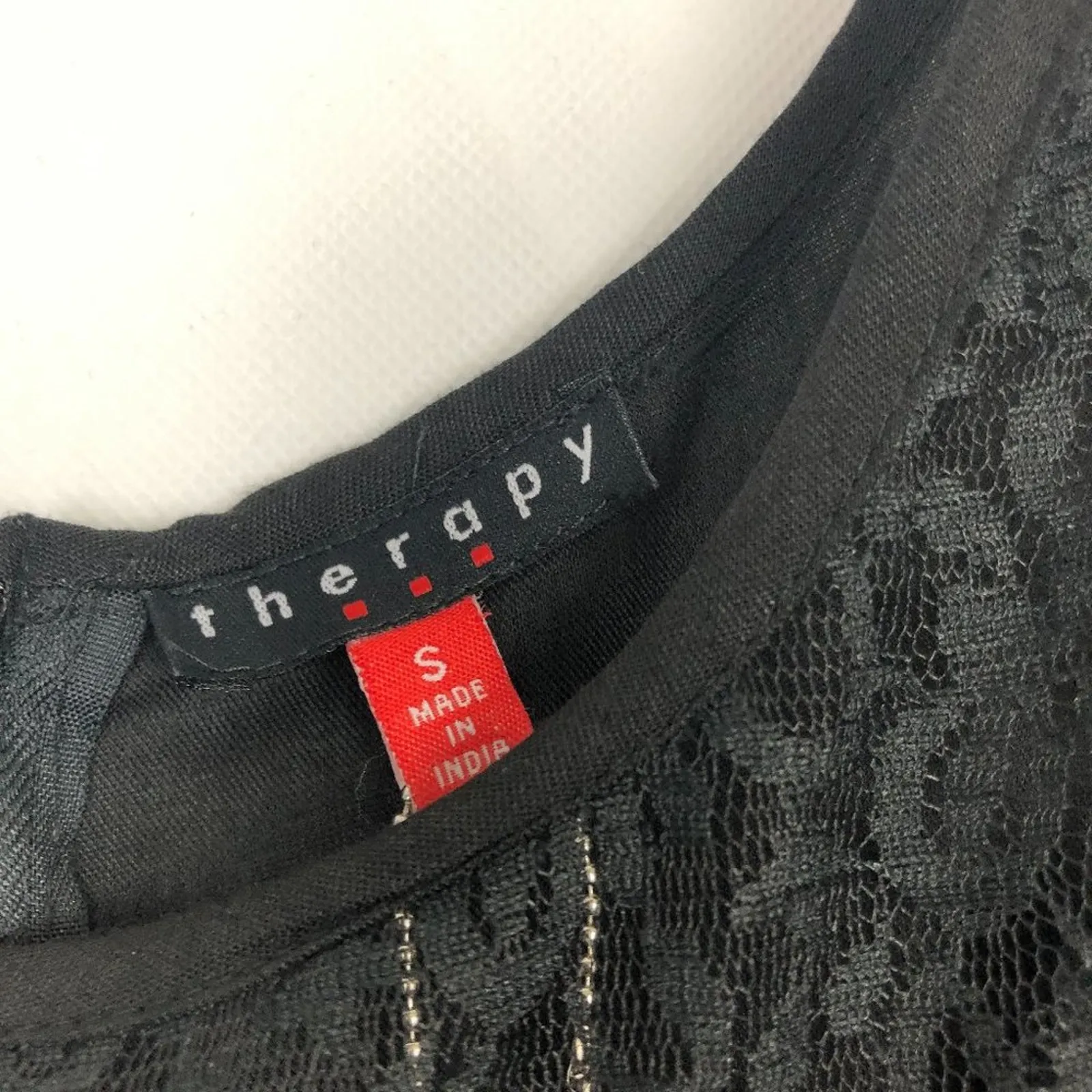 Therapy Short Sleeve Black Lace Romper Size S - Image 2