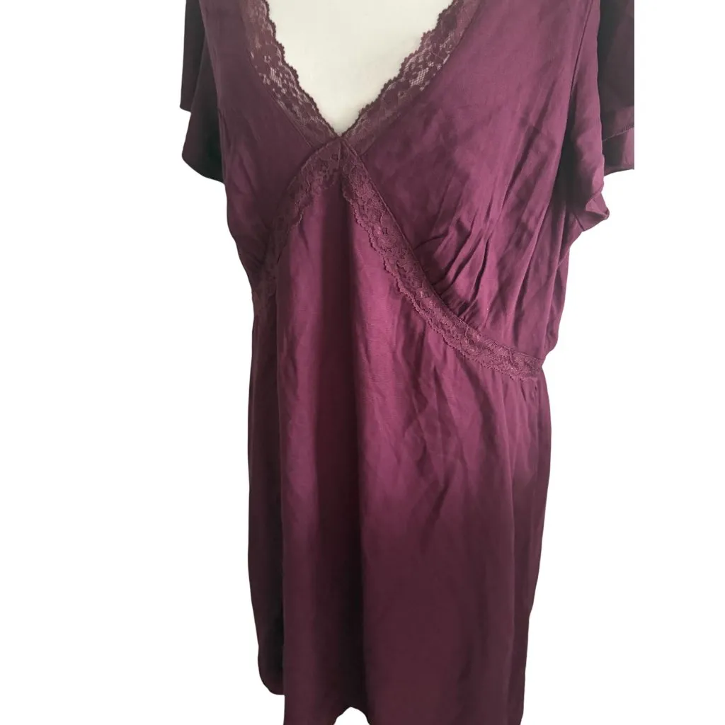 OLD NAVY Deep Purple V Neck Camisole Lace Trim Dress Size XL Tall - Image 5