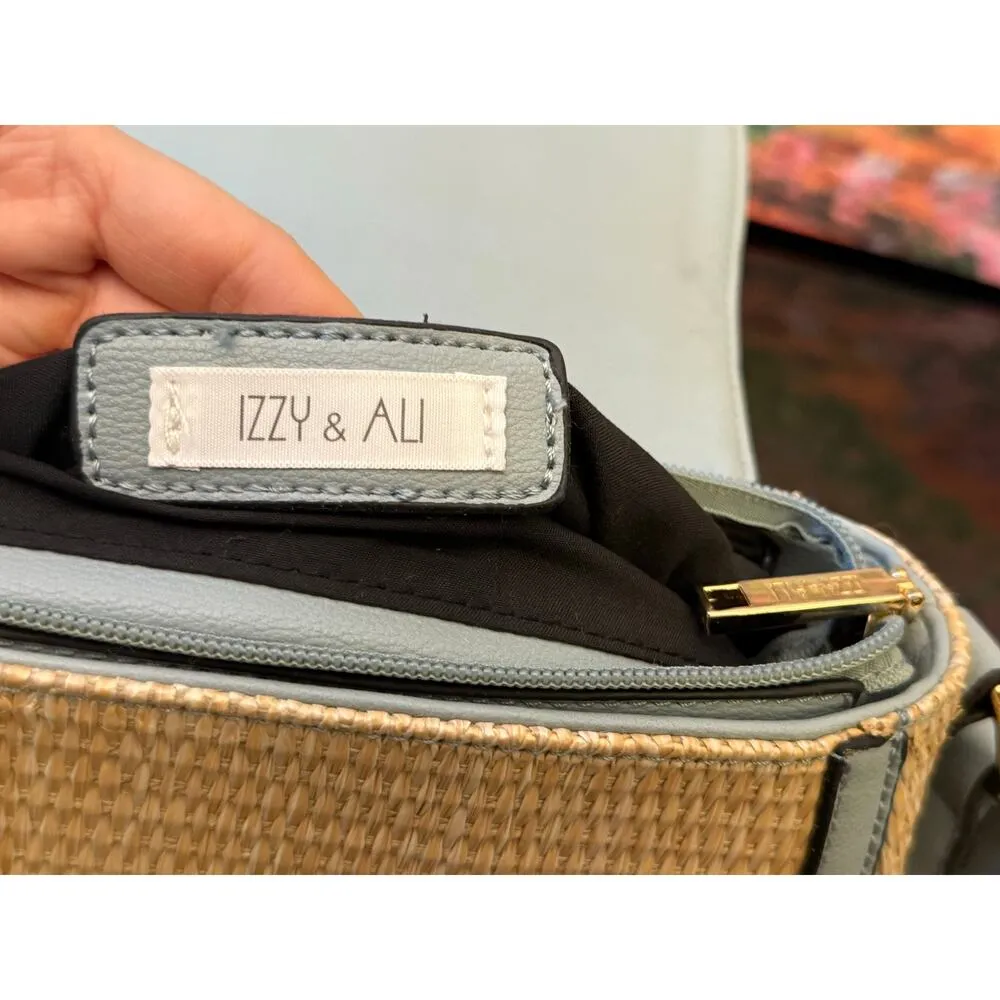 EUC Izzy & Ali Straw/Vegan Leather Crossbody or Shoulder Bag Tan - Image 8