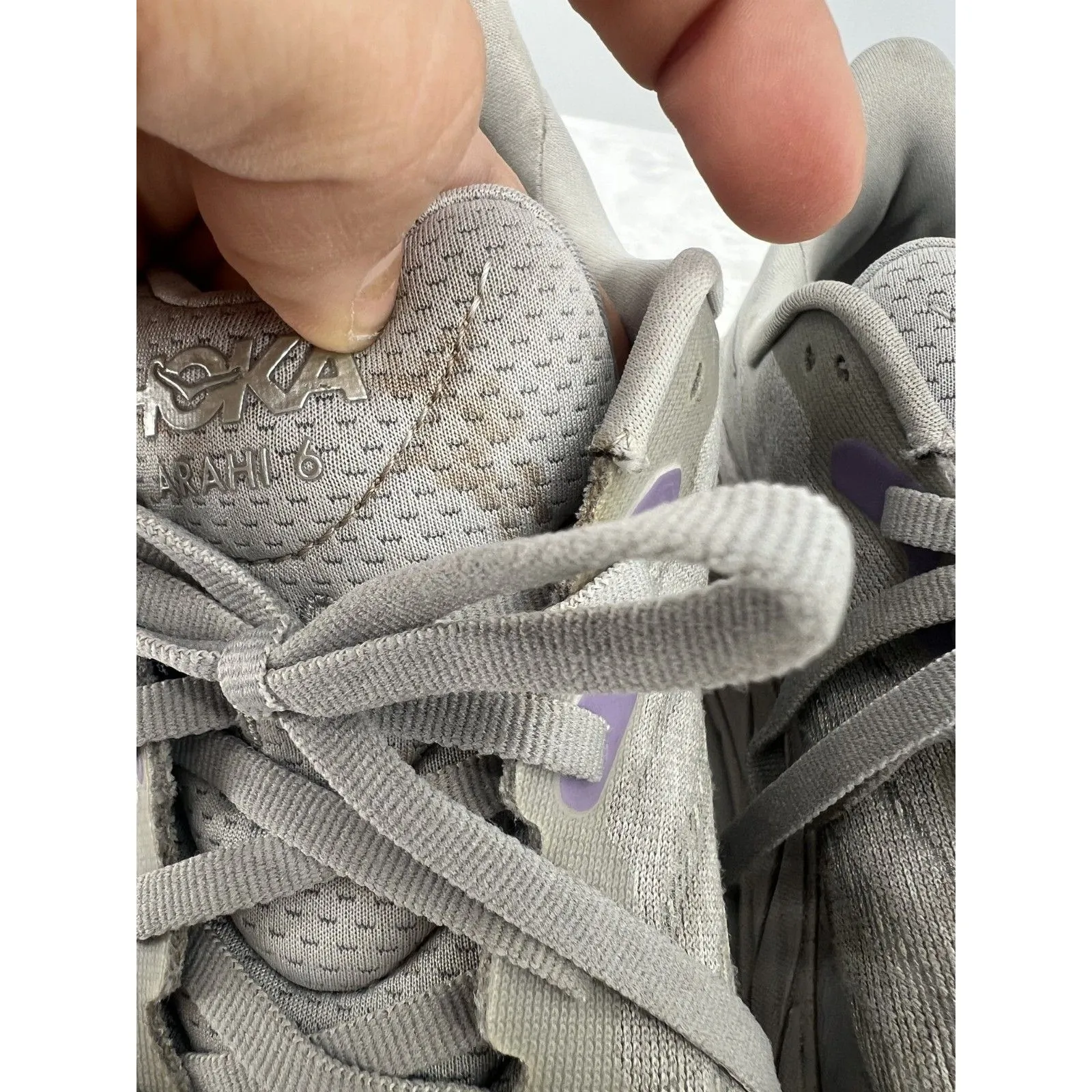 Hoka One One Arahi 6 Womens 8 D Wide Harbor Mist Silver Running Athletic Sneaker - Image 7