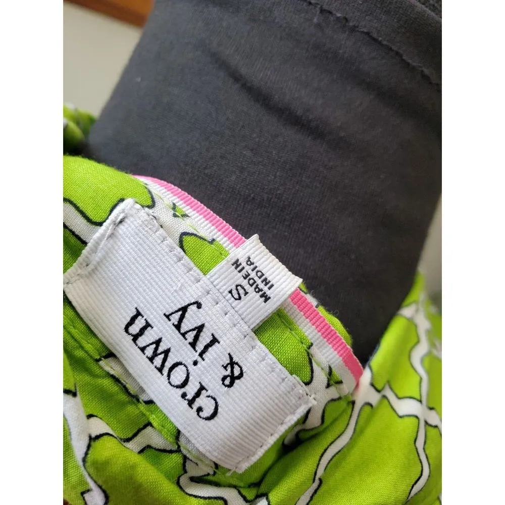 Crown & Ivy Women Green Cotton Long Sleeve Collared Button Down Shirt Size Small - Image 7