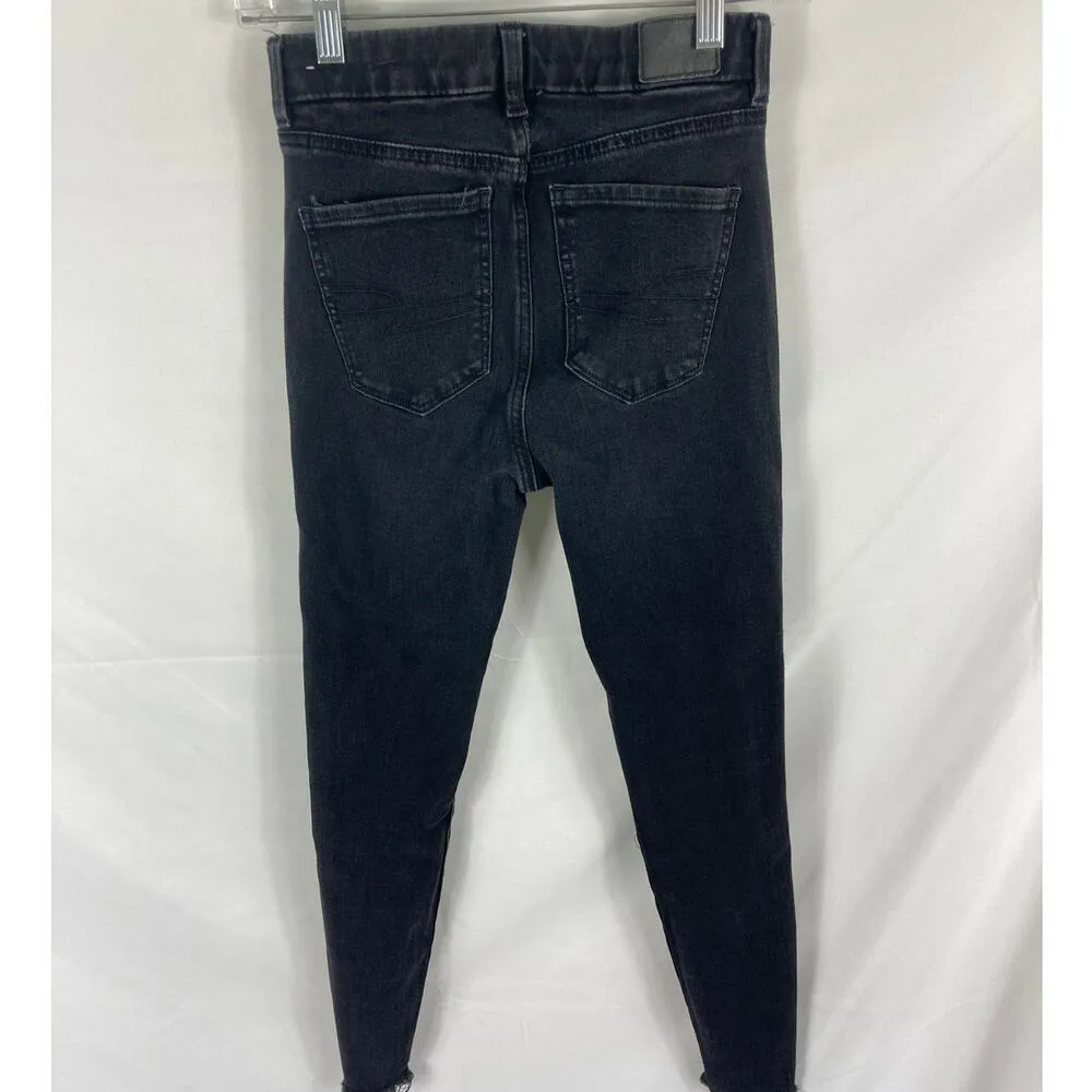 American Eagle The Dream Jean Distressed Curvy Super Hi Rise Jegging Size 0 R - Image 6