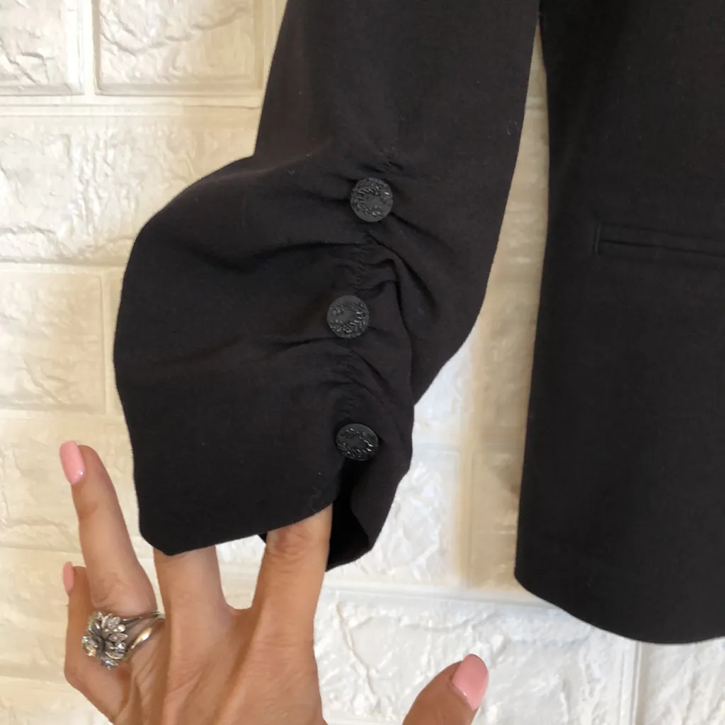Charlotte Russe‎ cinched sleeve black blazer jacket size L - Image 5