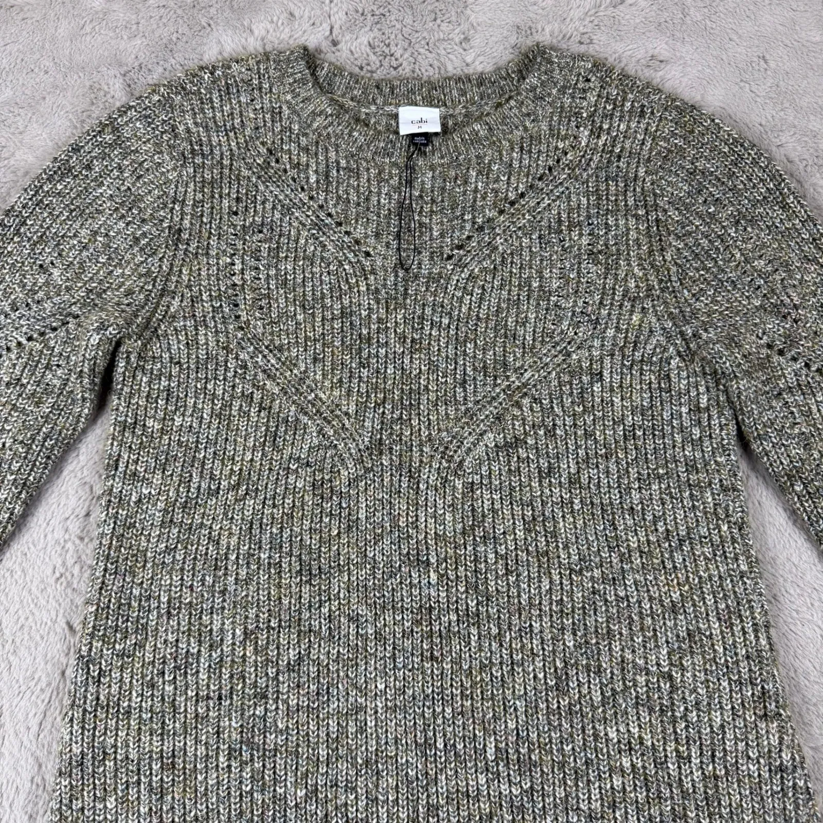 Cabi Sweater Dress Knit‎ Long Sleeve Casual Warm Comfy Olive Green M Minimalist - Image 9