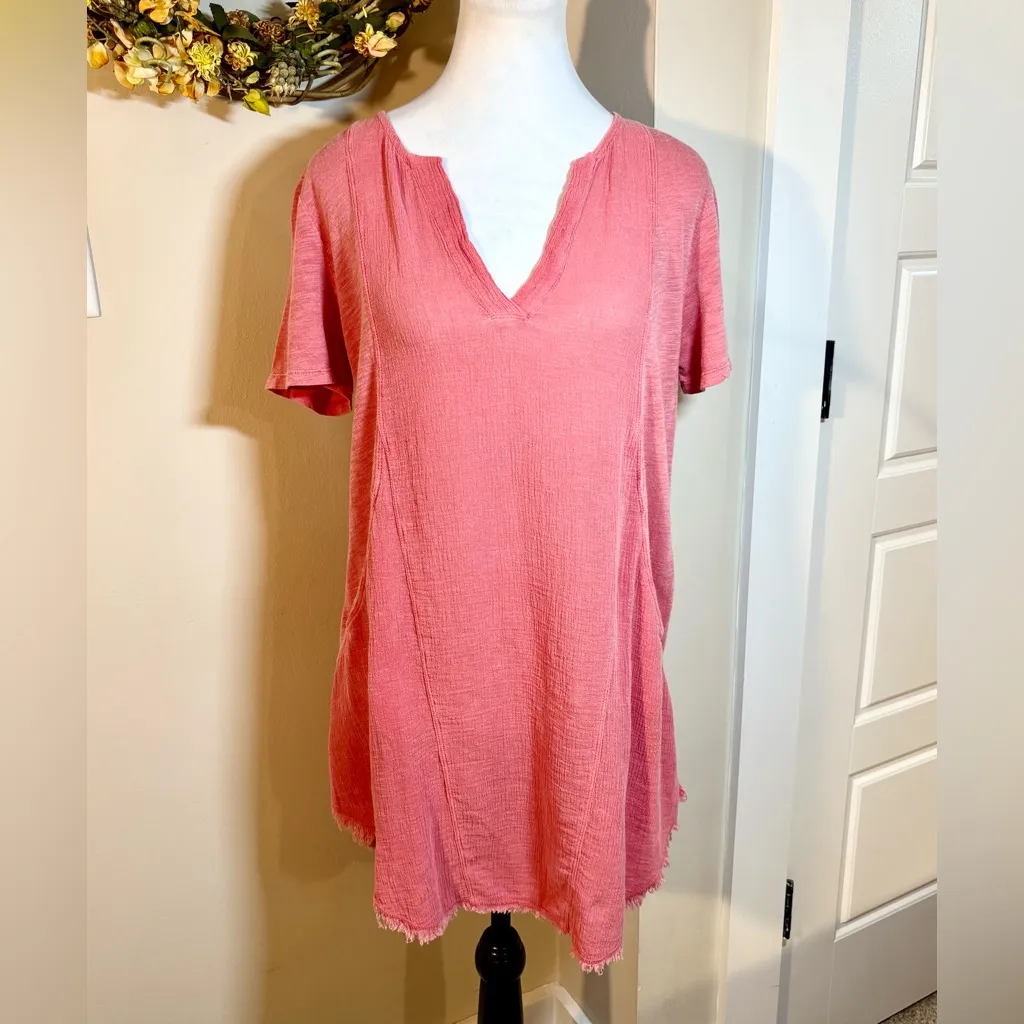 XCVI Edlyn Lightweight Cotton Linen Gauze Curved Hem Dress w/Pockets NWT Sz S - Image 14