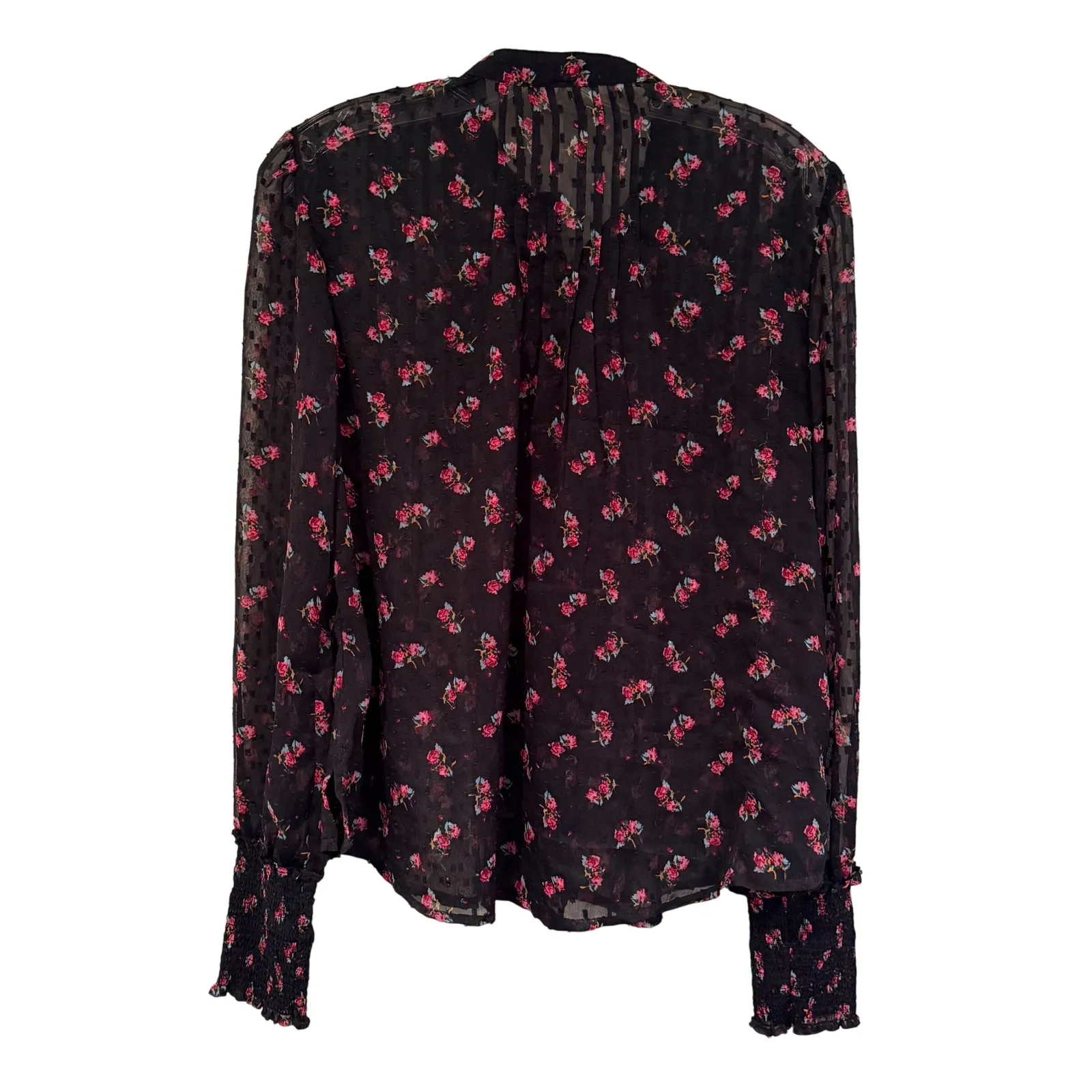 Free People Flowers In December Blouse Women's XS Black Boho Hippie Coquette Y2K - Image 9