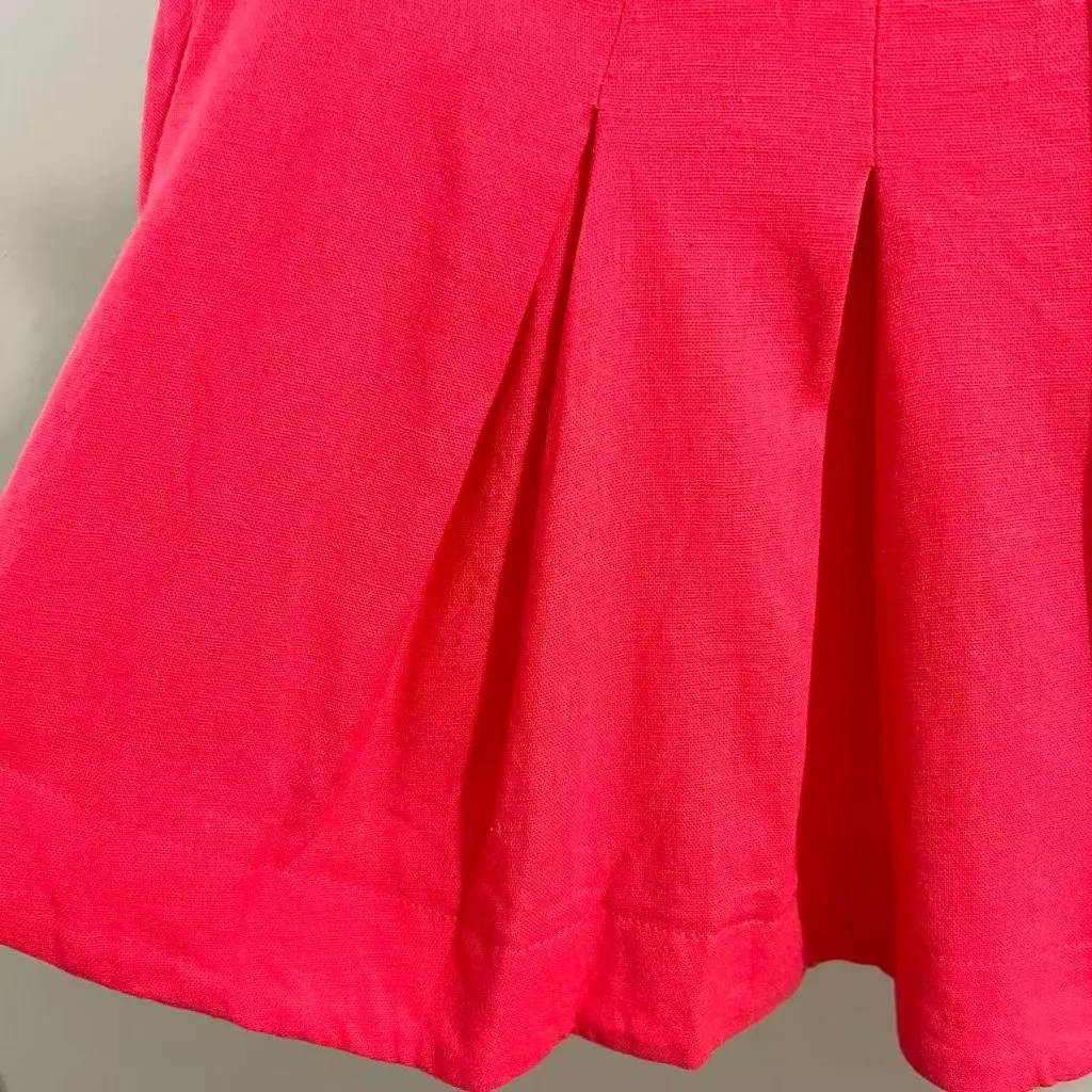 NWOT Farm Rio Pleated Linen Blend Pink Shorts Size M Elastic Stretch Pockets - Image 5