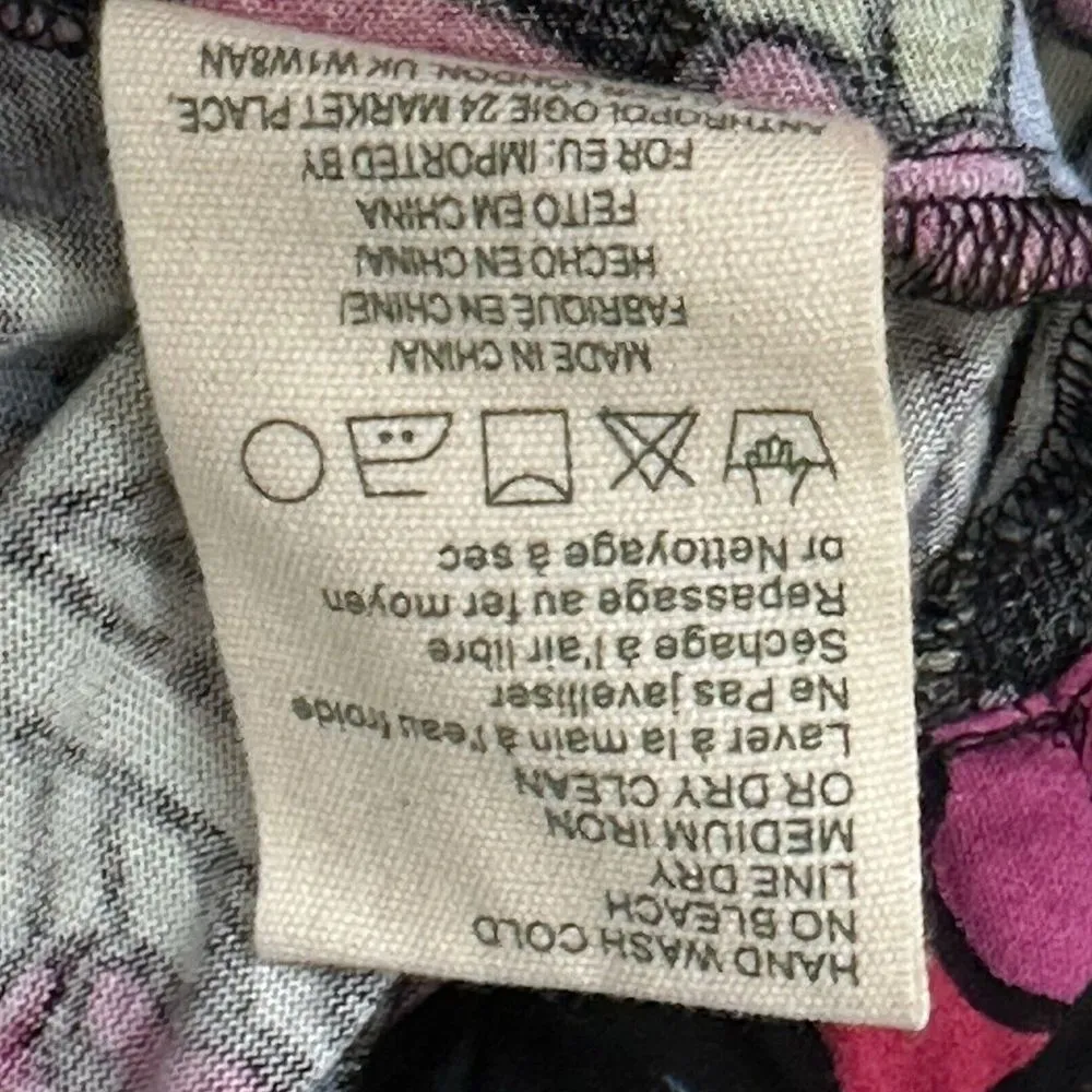 Anthropologie Tiny Womens Finley Faux Wrap Top Black Pink Floral Long Sleeve M‎ - Image 11