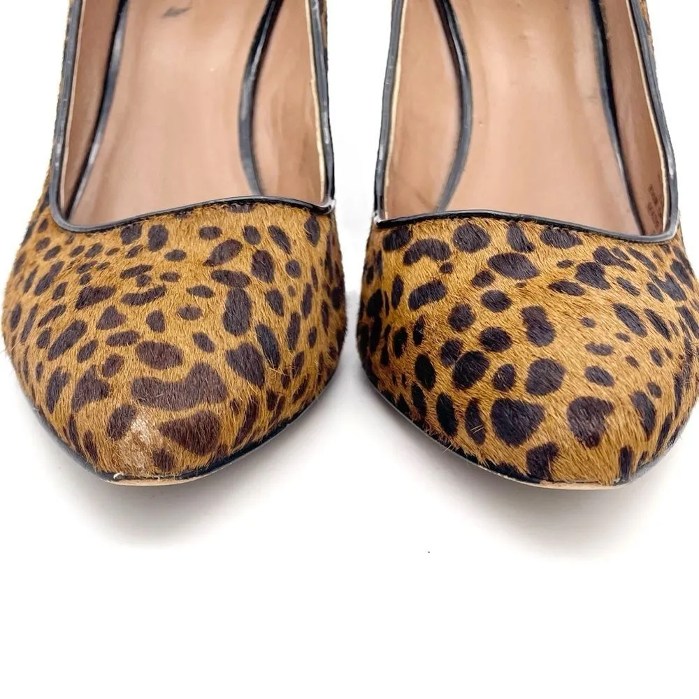 Ava & Aiden Leopard Print Calf Hair Pointed Toe Wedge Heels Black & Tan Size 9.5 - Image 9