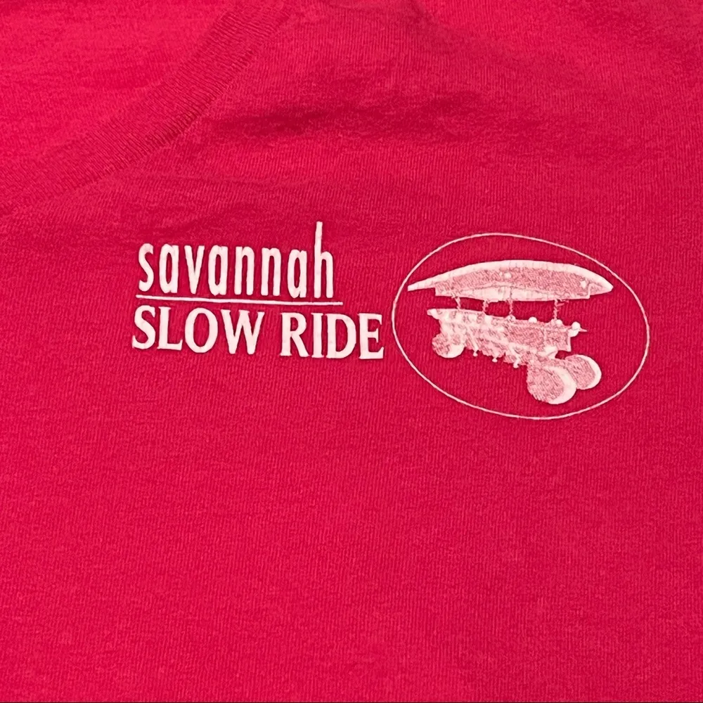 Savannah Slow Ride Pedal Bitches Womens SZ Large Pink Georgia Short Sleeve Shirt - Image 5
