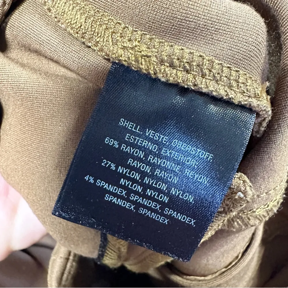 Anthropologie The Essential Slim Pants Ankle Zippers Camel Beige Size 0 - Image 12