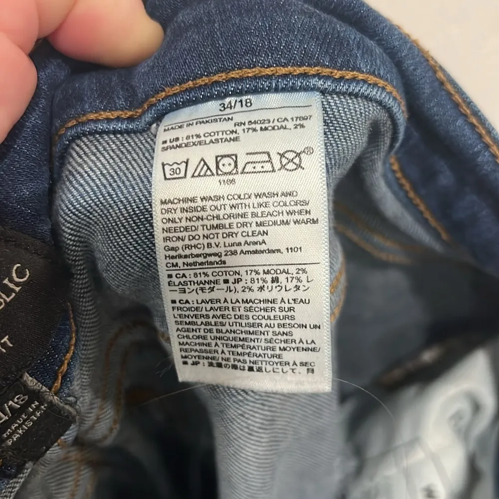 Banana Republic Factory New House Mr. Skinny Dark Wash Denim Jeans Size 34/18 - Image 5