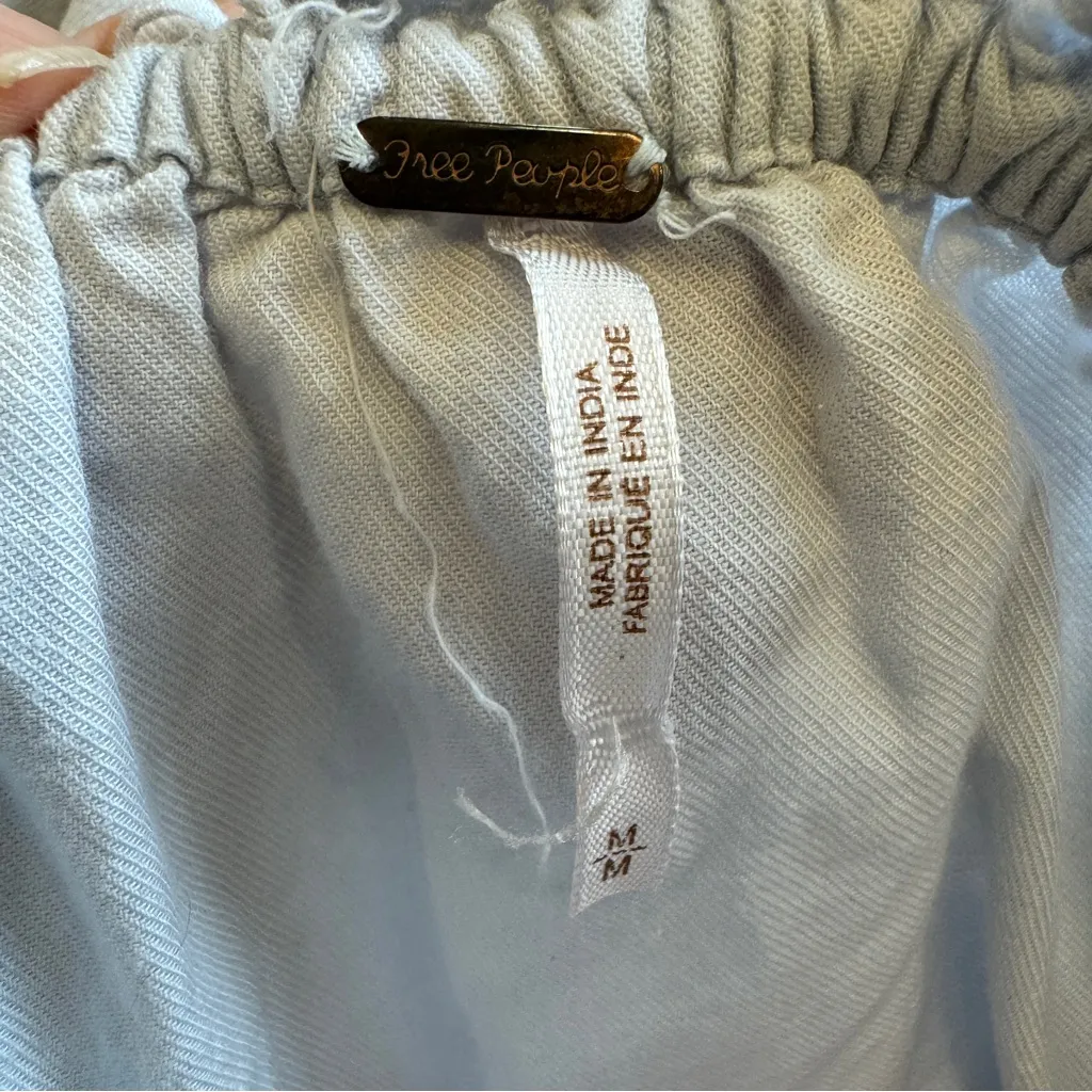 Free People Women's Light Blue Fleur Du Jour Embroidered Mini Dress Size M - Image 6