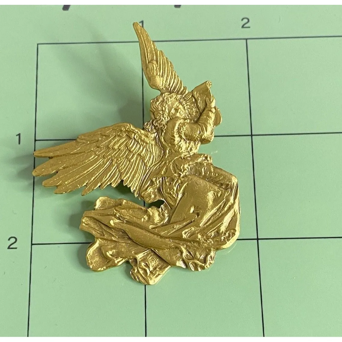 Vintage Signed MFA Angel Lady W/Wings Museum of Fine Arts Boston GoldTone Brooch Gold - Image 2